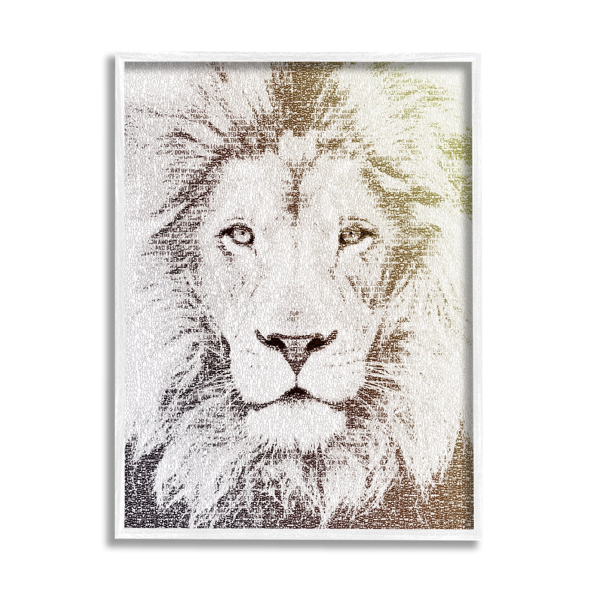 Stupell Industries Dominant Lion Portrait Text Word Pattern Animal Mane, 16 x 20, Design by Paula Belle Flores
