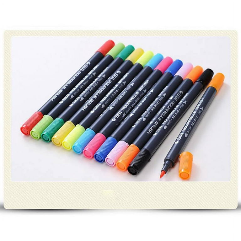 Dual Tip Watercolor Brush Markers - Sta Non-Toxic Water Based Lettering  Marker Calligraphy Pens 