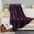 thumbnail image 3 of Super Soft Warm Flannel Fleece Plush Microfiber Bed Throw Blanket Queen - Purple, 3 of 5