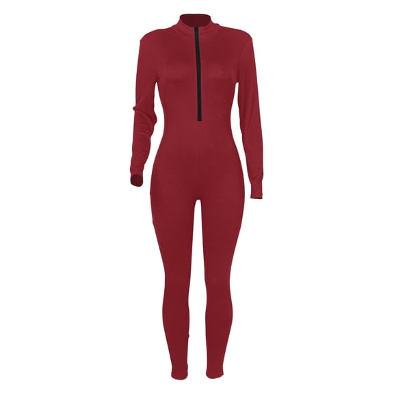 Women's Striped Zipper Elastic Sports Jumpsuit For Gym Workout And Casual Wear Summer Jumpsuit for Women Denim Romper plus Size Romper for Tall Women Wide Leg Jumpsuits Rompers for Women Casual Summer