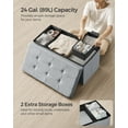 thumbnail image 5 of SONGMICS 30" Storage Ottoman Bench Folding Velvet Storage Footrest Stool 2 Extra Storage Boxes Hold up to 660lb for Entryway Living Room Bedroom Dove Gray, 5 of 5