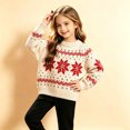 thumbnail image 2 of Ruiwill Christmas Girls Sweater Snowflake Print Crew Neck Long Sleeve Knit Pullover Xmas Top, 2 of 6