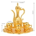 thumbnail image 7 of Vintage Metal Tea Set Coffee Set with Teapot, 6 Cups and Serving Tray Gold, 7 of 7