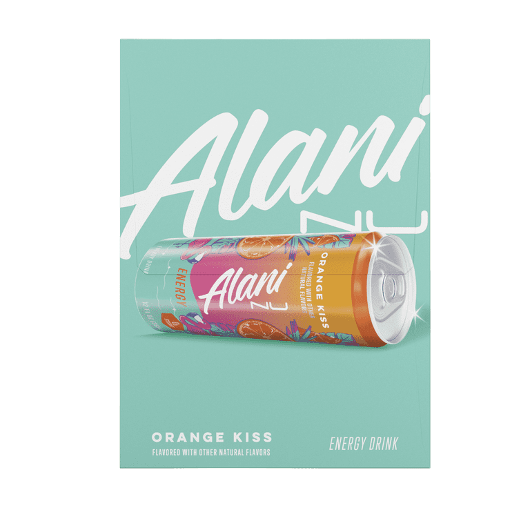 Alani Nu Sugar Free Energy Drink, Orange Kiss, 12 fl oz, 6 Pack