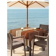 thumbnail image 3 of Outdoor Tablecloth with Umbrella Hole for Patio/Picnic/Party/Camping, Farmhouse Burnt Orange Brown Waterproof Table Cloth Square Cover Washable, Vintage Wooden Striped (54"x 54"), 3 of 8