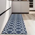 thumbnail image 4 of Navy Blue Geometric Quatrefoil Pattern Kitchen Rug Mat,Kitchen Runner Rugs Non Skid Washable,Decorative Kitchen Floor Mats for Kitchen,Sink,Laundry,17"X47", 4 of 5