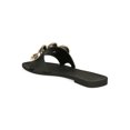 thumbnail image 3 of NOW Square Toe Chunky Gold Tone Chain Adorned Flexible Slide Sandal Black (10), 3 of 6