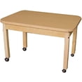 thumbnail image 2 of Wood Designs HPL243626C6 - Mobile Rectangle High Pressure Laminate Table with Hardwood Legs, 26", 2 of 2