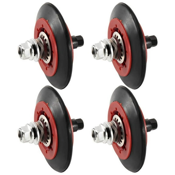 4 Pack of 4581EL2002C Dryer Drum Roller Assembly Fit for , , Replace Part 4581EL3001C, PS8260240,4 x Dryer Drum Support Roller,Red&Black