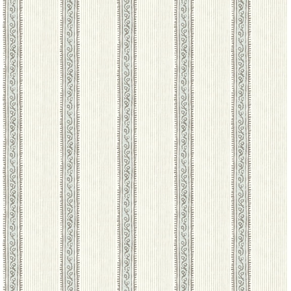 Chesapeake Mandevilla Aqua Vine Stripe Wallpaper