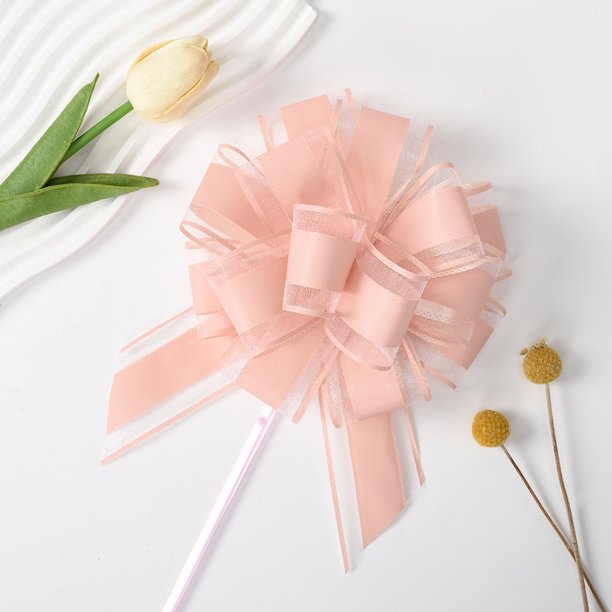 50 flores esféricas tridimensionales de color natural, simples y elegantes de gasa de nieve de doble capa, tiradas a mano, para bodas, regalos de Navidad y Año Nuevo