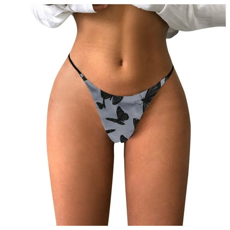 

Womens Printed Comfort Low-Rise Soft T-Back Thongs