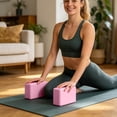 thumbnail image 6 of 2Pcs EVA Yoga Block High Density Non Slip Fitness Yoga Brick For Stretch Alignment Home Gym Training(Pink-23x15x8cm), 6 of 6