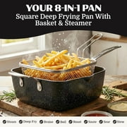 Granitestone Ceraluxe 20Pcs Ceramic Cookware Set Nonstick, Complete Pots and Pans Set Non Stick with 5 Pc Bakeware Set, Deep Frying Pan Set, Steamer, Non Toxic, Oven & Dishwasher Safe, Black