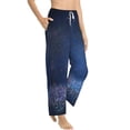 thumbnail image 2 of Xecao Retro Blue Glitter Women's Straight Lounge Pajama Pants: The Epitome of Relaxed Sleepwear, 2 of 9