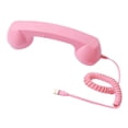 thumbnail image 4 of Teléfono retro vintage con micrófono y altavoz para llamadas móviles. rosa claro, 4 of 9