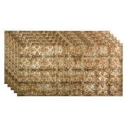 FASÄDE Traditional Style/Pattern 10 Decorative Vinyl 2ft x 4ft Glue Up Ceiling Panel in Bermuda Bronze (5 Pack)