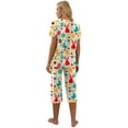 thumbnail image 7 of MINTREUS Womens Pajamas Short Sleeve Sleepwear Tops and Capri Pants Pjs Print Pajama Sets S-2XL, 7 of 7
