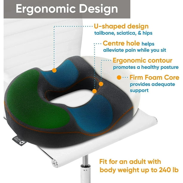Donut Pillow Coccyx Seat Cushion for Prostate, Sciatica, Pelvic Floor,  Pressure Sores, Pregnancy, Perineal Surgery, Postpartum Recovery Pain  Pressure