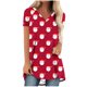 thumbnail image 2 of Fiudx Ofertas Flash Del Día Solo En Línea Top de Manga Corta con Cuello En V Raglán con Parte Delantera Corta y Espalda Larga con Estampado Navideño Informal a La Moda para Mujer, 2 of 5