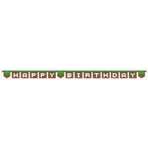 Minecraft Happy Birthday Banner 1ct Walmart Com