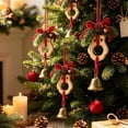 thumbnail image 5 of Qjidjing Christmas Tree Ornaments, Xmas Hanging Wind Chime Pendants with Red Bow, for Xmas Tree, Front Door, Car Interior Decor, 5 of 6