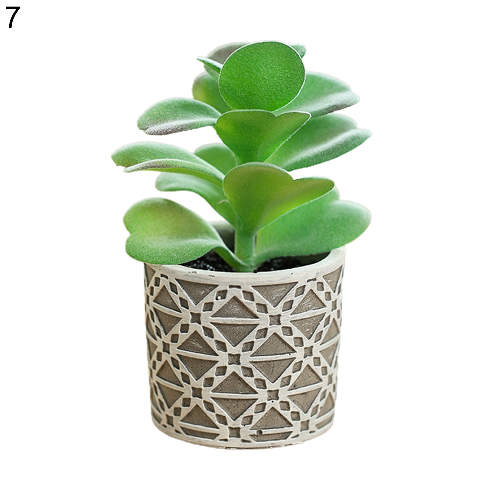 Artificial Succulent Plants with Pots, Fake Green Plants Arrangement in Farmhouse Planters for