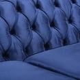 thumbnail image 2 of GDF Studio Anders Tufted Chesterfield Velvet 3 Seater Sofa, Midnight Blue and Dark Brown, 2 of 11