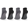 thumbnail image 1 of 4 pares (2 negros 2 grises) calcetines náuticos hombre poliéster algodón antideslizantes similares, 1 of 7