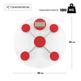 thumbnail image 2 of Báscula Personal Digital De Vidrio Templado En Forma Circular Con Capacidad De 180 Kg Color rojo, 2 of 6