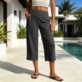 thumbnail image 2 of Gunia Womens Capri Pants Effortless Casual Wide Leg Cropped Pants For With Pockets – Soft Solid Knit Everyday Comfort Summer Pants, 2 of 4
