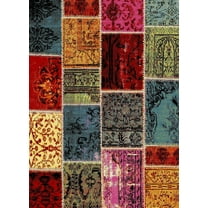 Maxy Home Aiza Collection Multicolor Patchwork Area Rug, 5' x 7'