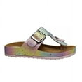thumbnail image 2 of Kensie Girl Thong Flat Heel Kids Cork Sole Flip-Flops with Buckle Strap - Pink , 4, 2 of 6