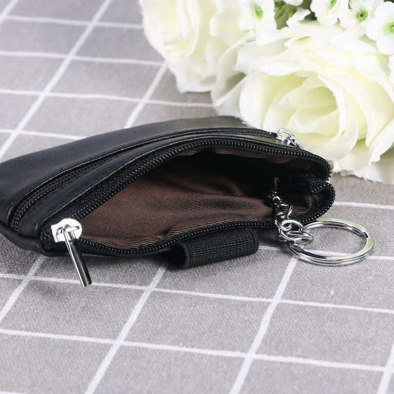 Worgeous Black Leather Wrist Bag for Money Storage Portable