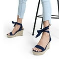 thumbnail image 6 of BURUDANI Womens Open Toe Espadrilles Wedges Tie Lace Up Cute Ankle Strap Platform Sandals Dressy Shoes, 6 of 6