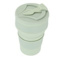 thumbnail image 4 of Vaso plegable de silicona de 500 ml, portátil, resistente al calor, para agua, té, viajes de negocios al aire libre, color verde claro., 4 of 14