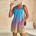 thumbnail image 2 of JULMCOMO Tie Dye Gradient Rompers for Women Adjustable Straps Loose Casual Bib Overalls Sleeveless Trendy Summer Short Jumpsuit with Pockets Light Blue S, 2 of 6