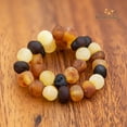 thumbnail image 3 of Amberalia Elastic Baltic Amber adult bracelet, GIA Certificated Amber, for natural remedies and pain relief Raw Multicolor 8”, 3 of 10