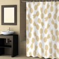 thumbnail image 2 of Fabric Shower Curtain, Summer Yellow Pineapple White Texture Shower Curtains with 12 Hooks Waterproof Machine Washable Bath Curtains for Bathroom,48x 72in, 2 of 6