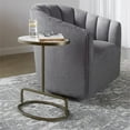 thumbnail image 2 of Uttermost 25135 Jessenia Table d'Appoint Ovale en Marbre Blanc, 18"x23 Pouces, Base Dorée, 2 of 5