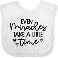 thumbnail image 3 of Inktastic Baby Even Miracles Take a Little Time Boys or Girls Baby Bib, 3 of 4