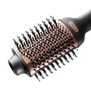 TYMO VOLUMIZER Hot Air Brush, Ionic Hair Blow Dryer & Volumizer with Titanium Barrel for Volume & Smooth Shine, Frizz-Free Styling, Black