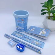 Anime Sanrio Hello Kitty Kuromi Cinnamoroll Stationary Set Cartoon Cute Pencil Book Pen Holder Ruler Study Stationery Gift