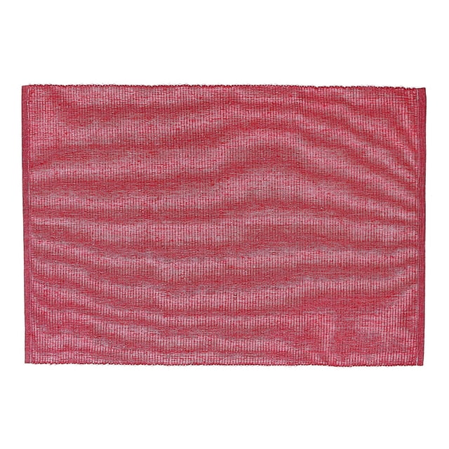 Placelet À Côtelé Chambray (Rouge) - Ensemble De 12