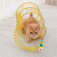 thumbnail image 4 of Foldable Cat Tunnel Toy for Indoor Cats - Interactive S-Shaped Play Tunnel with Feathers & Mice Toys, Durable Steel Spring & Elastic Net, Exercise & Anxiety Relief for Kittens, Puppies, Rabbits, 4 of 10