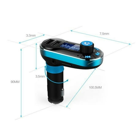 Newest Wireless Car Kit FM Transmitter with Hands-Free Function MP3 Player SD LCD Dual