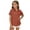 Y73-Brick Red, variant on Girl's Tops Classic Solid Color Short Sleeve Shirts For Girls Button Down Shirt Casual Blouse Everyday Solid Color Fashion Top Casual Dressy Blouses