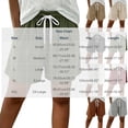 thumbnail image 5 of Shorts de Verano para Mujer - Shorts Casuales con Cordón, Cintura Elástica, Pierna Recta para Viaje y Vacaciones Green-a XXL, 5 of 5