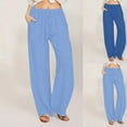 thumbnail image 2 of ShiShine Wide Leg Pants for Women 2025 Drawstring Elastic Waist Cropped Lounge Trousers, 2 of 7