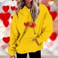 thumbnail image 2 of Plus Size Long Sleeve Hoodies for Women Fashion Crew Neck Unisex Sweatshirt with Pockets Casual Print Pullover Tops(Yellow,M), 2 of 5